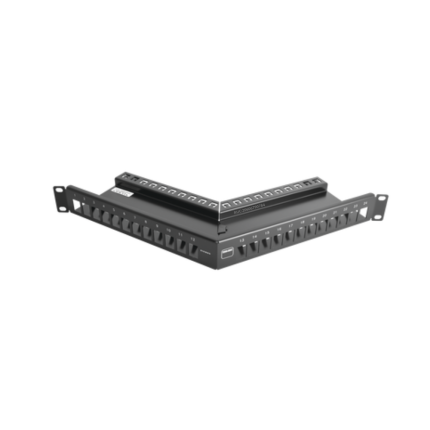 Siemon TM-PNLZA-24-01 Patch Panel TERA-MAX de 24p Modular, Angulado, Negro 1UR