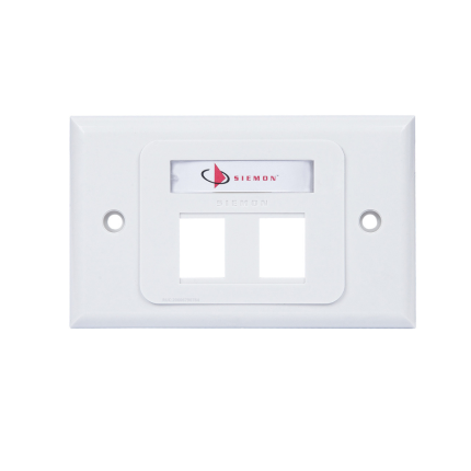 Siemon 10GMX-HFP02-02B Faceplate Horizontal con separacion 2 ptos