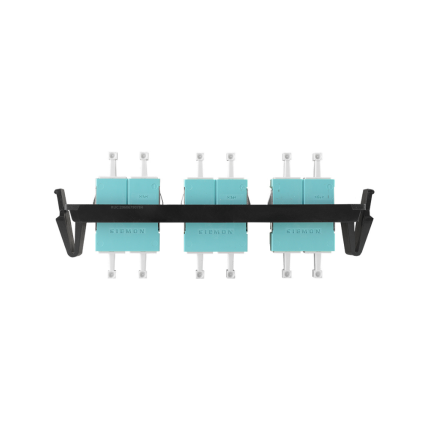 Siemon RIC-F-LCQ12-01C Panel FO con 6 Acopladores Aqua LC Duplex MM/SM Negro